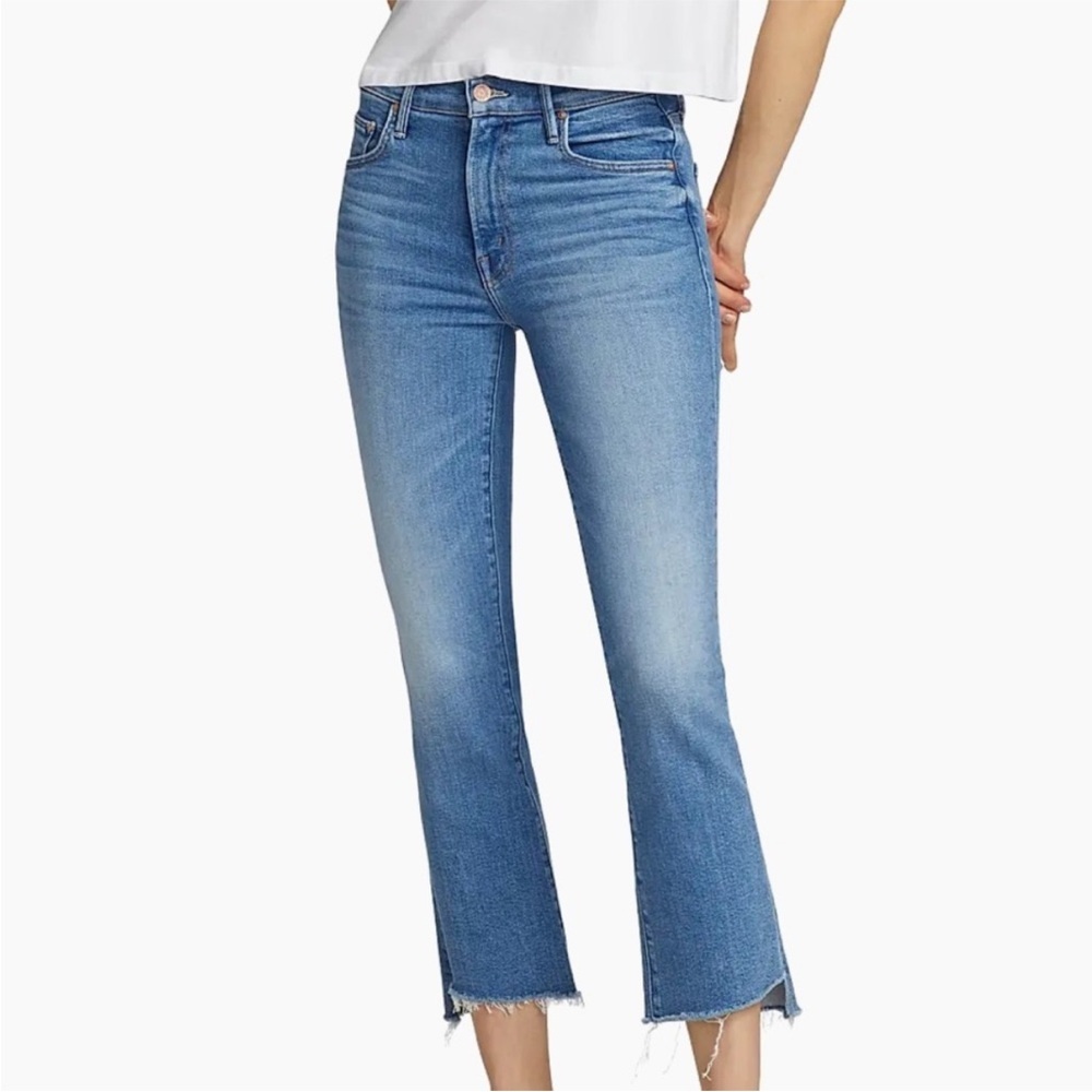 MOTHER The Insider Crop Step Fray Jeans - medium Blue Denim